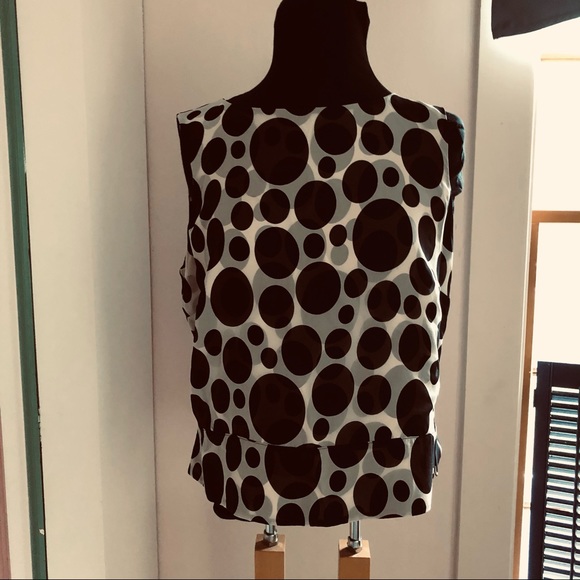 Talbots Tops - Talbots black white sleeveless top silk 14